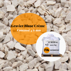 EUROBAG +/- 900 Kg - GRAVIER CONCASSÉ BLANC CRÈME 4/6 MM