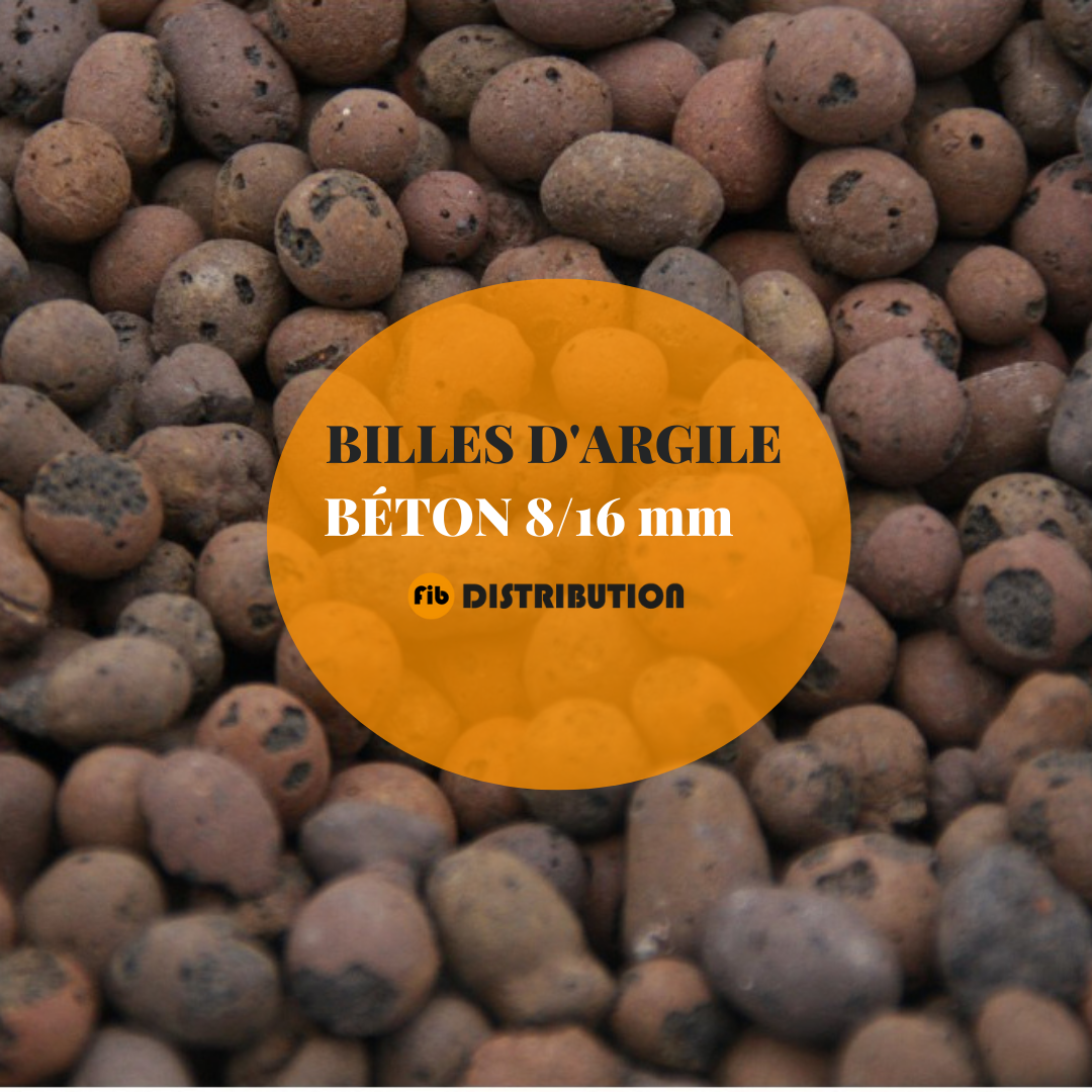 Billes d'argile Béton 8/16 mm - Palette 60 sacs/10kg pour 1,2 m3