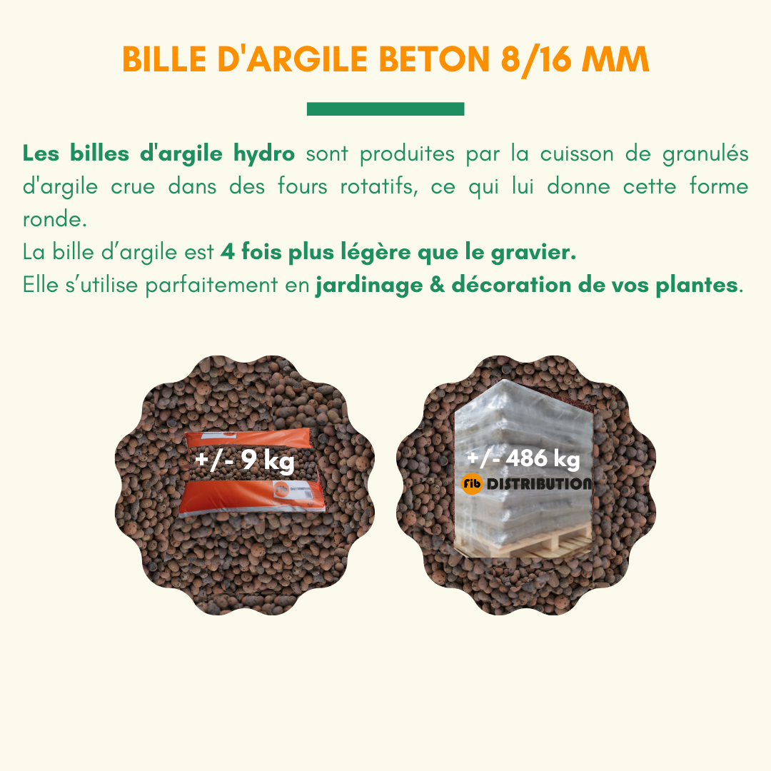 Granulats billes d'argile expansée 8 - 16 mm big bag 3 m3